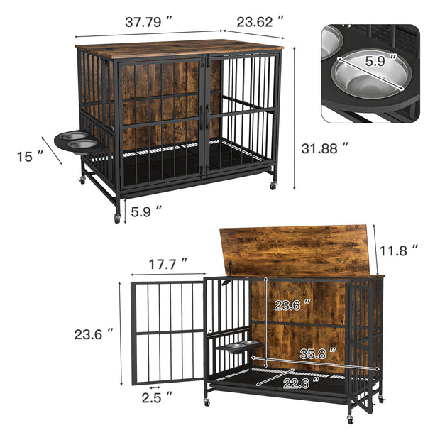 Multifunctional Dog Cage Furniture With Removable Trays